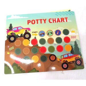 Diapering Baby Toddler Boy's Potty Training Chart Cars Monster Trucks. NEW
